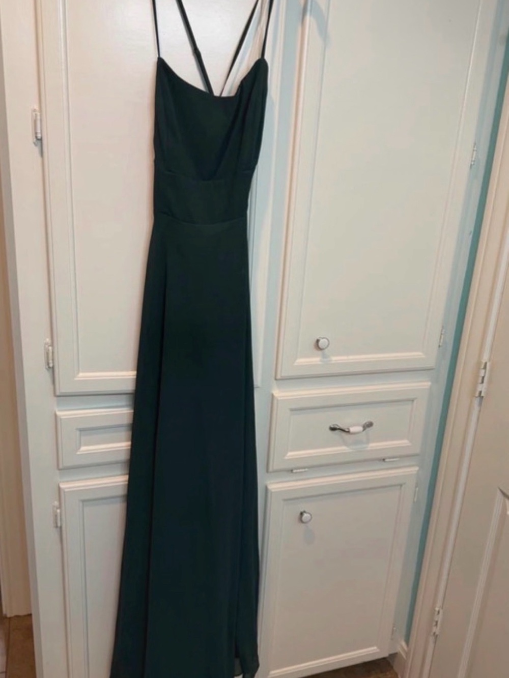Lulu's Forest Green Spaghetti-Strap Maxi Dress